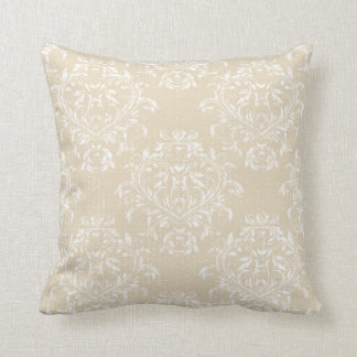 Bedrukte Damast / Jacquard Worp Kussen - Tan