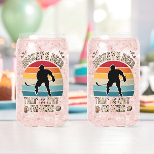 Bedrukte Hockey en Bier Pun Hockey Blikvorm Glas