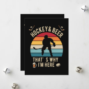 Bedrukte Hockey en Bier Pun Hockey Feestdagenkaart