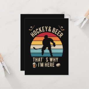 Bedrukte Hockey en Bier Pun Hockey Kaart