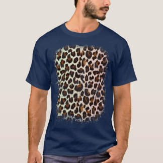 Bedrukte luipaard dier wildprint zachte pastel t-shirt