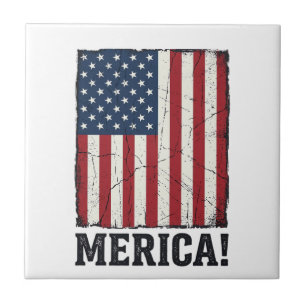 Bedrukte Merica Vlag Patriottisch Vector T-shirt D Tegeltje