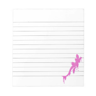 Bedrukte Roze Salamander Met Verf Drip Voering Notitieblok