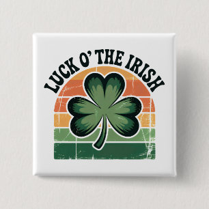 Bedrukte Shamrock Ierse Vakantie Ontwerp Vierkante Button 5,1 Cm