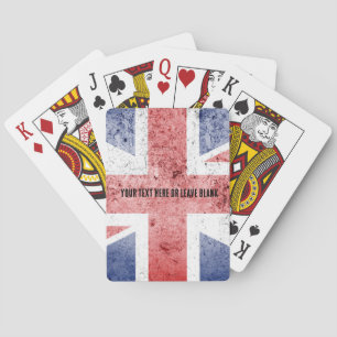 Bedrukte Union Jack-design. Tekst aanpassen Pokerkaarten