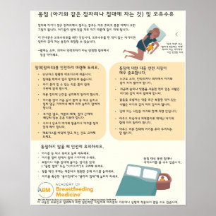 Bedsharing en borstvoeding Poster (Koreaans)