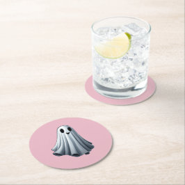 Bedsheet Ghost Ronde Kartonnen Onderzetter