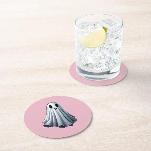 Bedsheet Ghost Ronde Kartonnen Onderzetter (Insitu)