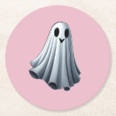 Bedsheet Ghost Ronde Kartonnen Onderzetter (Voorkant)