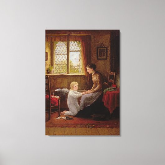 Bedtime, 1890 (olie op het paneel) canvas afdruk (Voorkant)