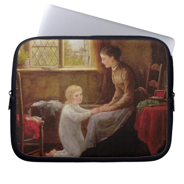 Bedtime, 1890 (olie op het paneel) laptop sleeve (Voorkant)