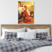 Bedtime Prayers, meisje met puppy,  religie Canvas Afdruk (Insitu (Slaapkamer))