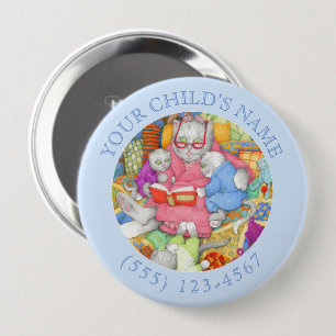 BEDTIME STORY Child ID Button - Blauw