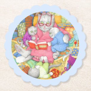 BEDTIME STORY Geschulpte ronde Onderzetters - Blau