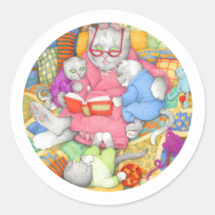 BEDTIME STORY Kleine ronde Stickers - Wit