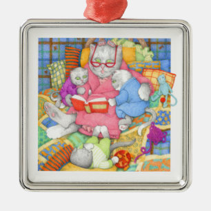 BEDTIME STORY Premium Square Ornament