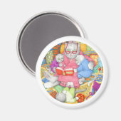 BEDTIME STORY Ronde Magneet - Wit (Voorkant / Achterkant)