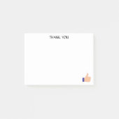 Bedumb omhoog Dank u op Witte Achtergrond Post-it® Notes (Voorkant)