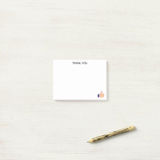Bedumb omhoog Dank u op Witte Achtergrond Post-it® Notes (Op bureau)