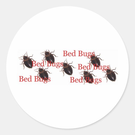 bedwantsen ronde sticker (Voorkant)