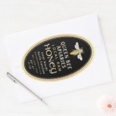 Bee 16 oz Queenline Jar Honey Label Zwart (Envelop)