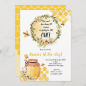 Bee 1er Anniversaire Fête Invitation Fille (Devant / Derrière)