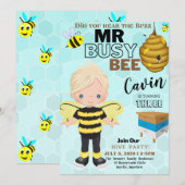 Bee 2 andere Birthday Invitation Kaart (Voorkant / Achterkant)