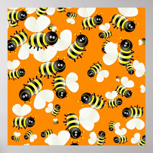Bee-achtergrond Poster (Voorkant)