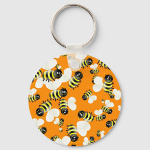 Bee-achtergrond Sleutelhanger