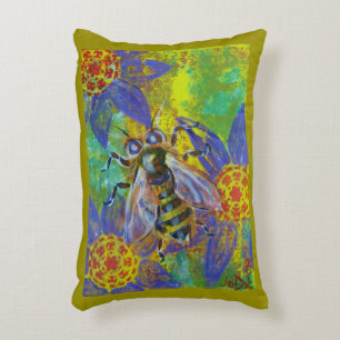 Bee afbeelding gemengde media art accentuleug accent kussen