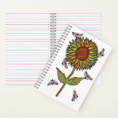 Bee And Sunflower Notebook Notitieboek (Binnen)