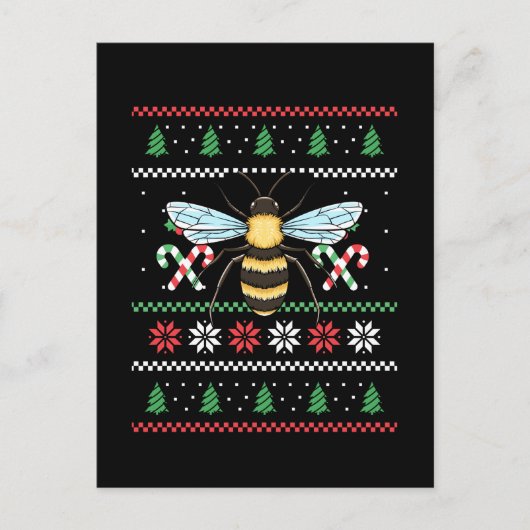Bee Animal Bee Lelijke Kerst Briefkaart (Voorkant)
