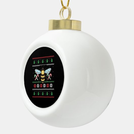 Bee Animal Bee Lelijke Kerst Keramische Bal Ornament (Rechts)
