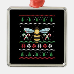 Bee Animal Bee Lelijke Kerst Metalen Ornament