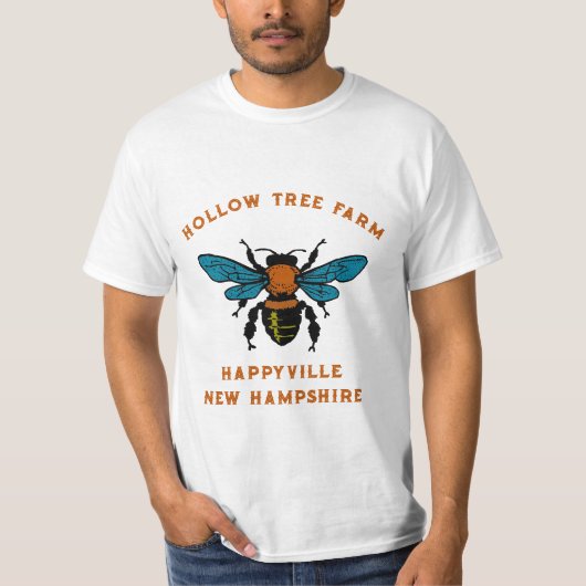 Bee Apiary Boerderij Zakelijk Logo T-shirt (Voorkant)