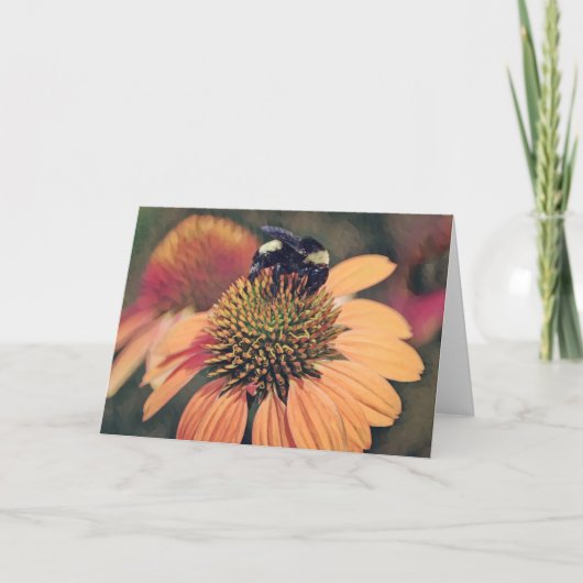 Bee Art Bee sur la carte d'art orange Coneflower (Devant)