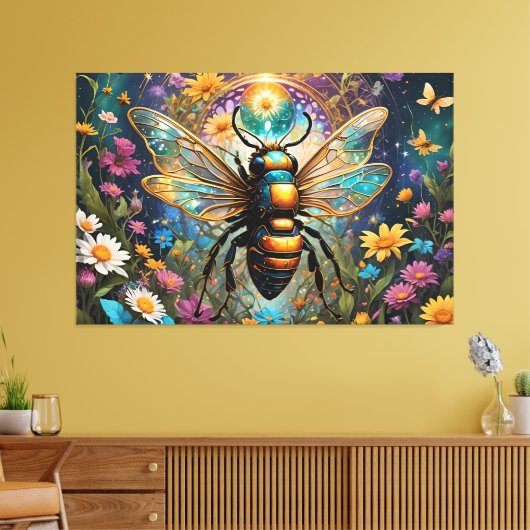 Bee Art Stretched Canvas (Insitu (Woonkamer))
