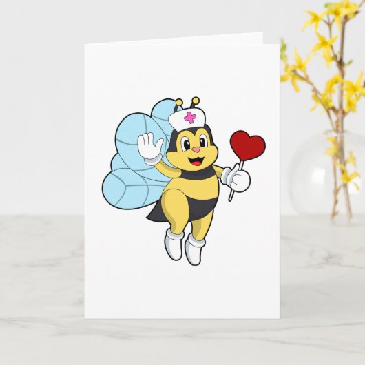 Bee as Nurse with Heart.PNG Kaart (Gele Bloem)