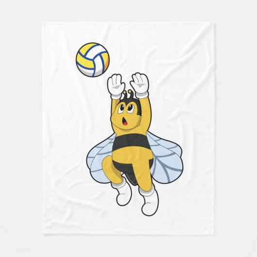 Bee at Volleyball Sports Fleece Deken (Voorkant)
