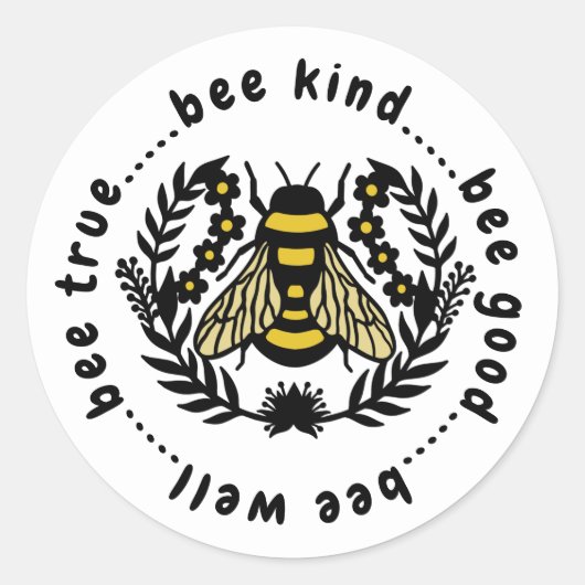 Bee Attitudes Ronde Sticker (Voorkant)