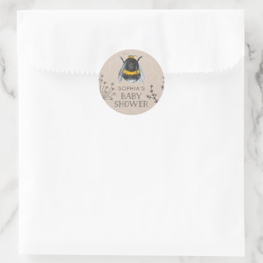 Bee Baby shower Baby Favor Stickers (Tas)