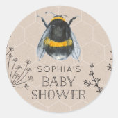 Bee Baby shower Baby Favor Stickers (Voorkant)