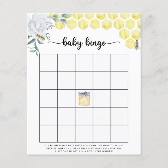 Bee Baby shower bingo (Voorkant)