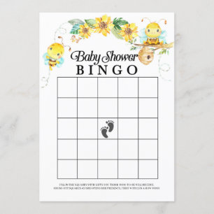 Bee Baby shower Bingo spel Kaart