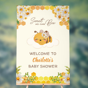 Bee Baby shower Bloemen Honingraat Welkom Acryl Bord