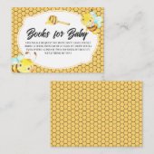 Bee Baby shower Books for Baby Enclosure Card Informatiekaartje (Voorkant / Achterkant)