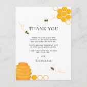 Bee Baby Shower Dank Je  Briefkaart (Voorkant)