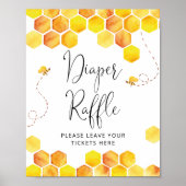 Bee baby shower Diaper Raffle-teken Poster (Voorkant)