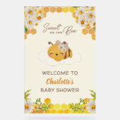 Bee Baby shower Floral Honeypeb Bienvenue (Recto)