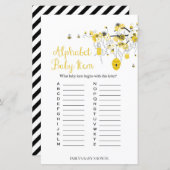 Bee Baby shower Game - ABC-baby (Voorkant / Achterkant)